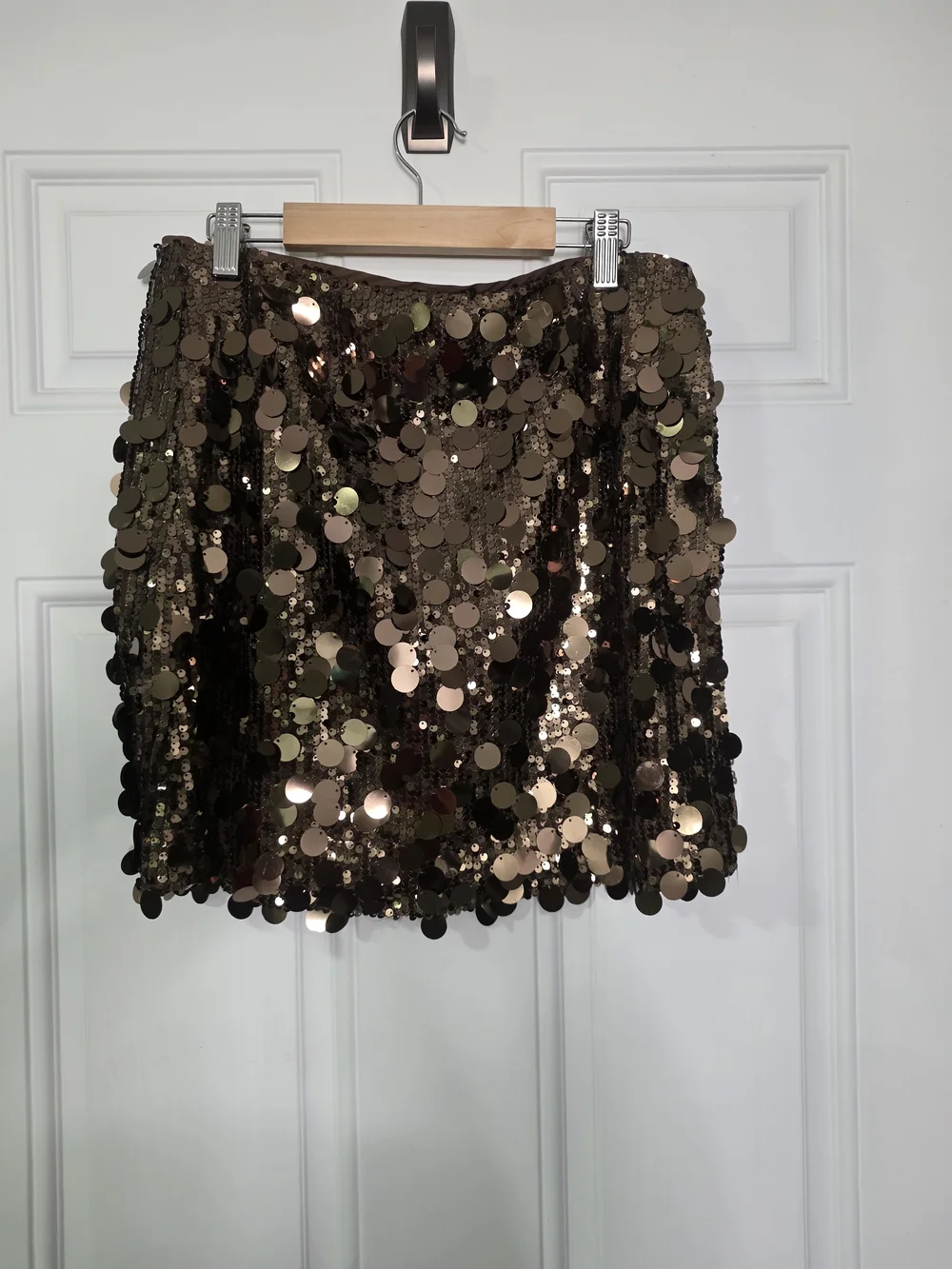 LOFT Brown Sequin Mini Skirt - Picture 2 of 7